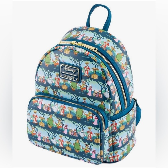 Loungefly Handbags - LOUNGEFLY Disney ROBIN HOOD Sherwood All Over Print Mini Backpack 🆕🆕🆕🆕